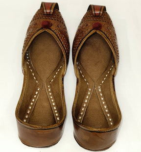 Punjabi Jutti Heavy Leather Pom Pom Work2517