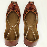 Punjabi Jutti cut work Leather Pom Pom Work2516