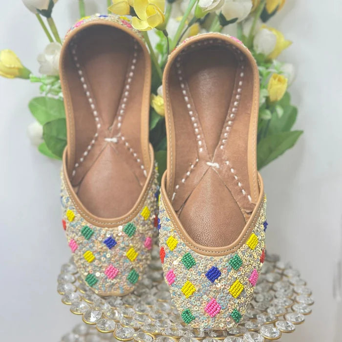 Punjabi Jutti Heavy Multi Golden Work20260339