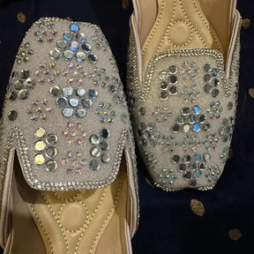 Punjabi Jutti heavy flower pearl side cut work  20260326