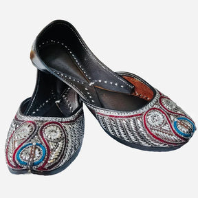 Punjabi Jutti pakisatni upper mota tilla work in leather work 20260348