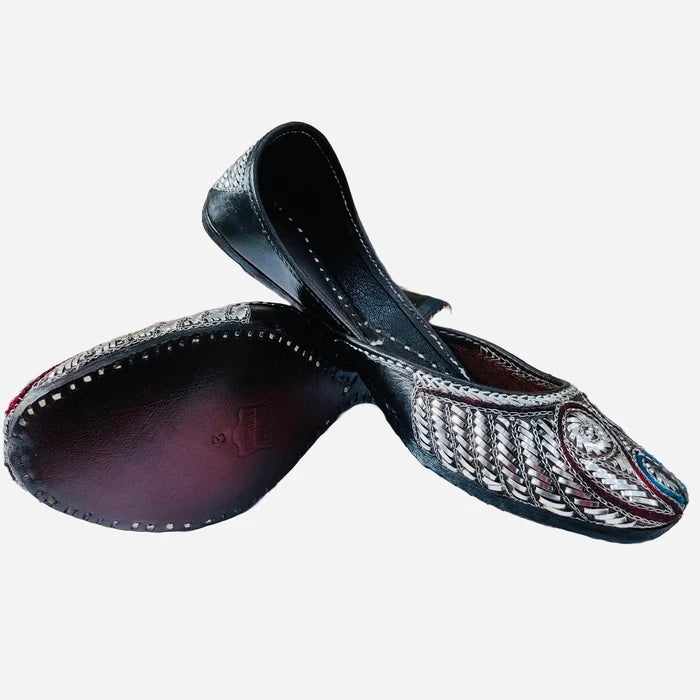 Punjabi Jutti pakisatni upper mota tilla work in leather work 20260348