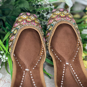 Punjabi Jutti Heavy Multi Golden Work2804