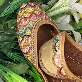 Punjabi Jutti Heavy Multi Golden Work2804