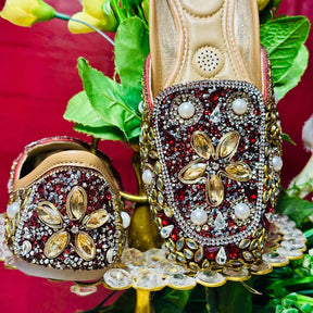 Punjabi Jutti heavy mirror work (MRN)20260334