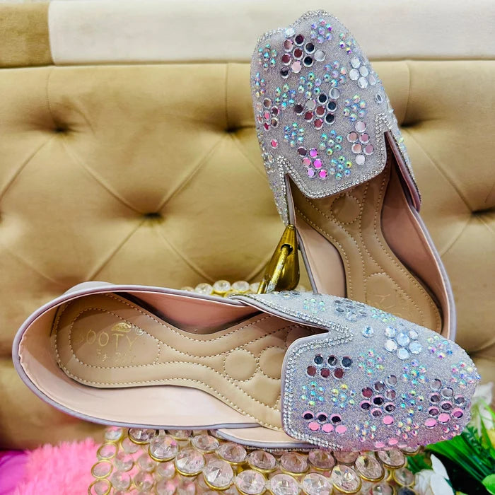 Punjabi Jutti heavy flower pearl side cut work  20260326