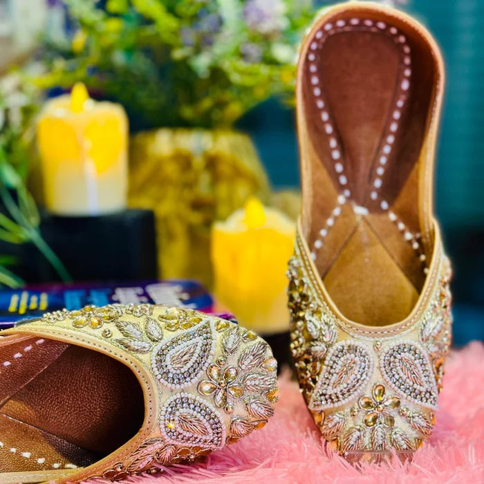 Punjabi Jutti two leaf stone work JMania 20260342